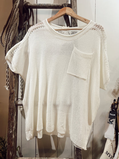 POINTELLE KNIT TOP