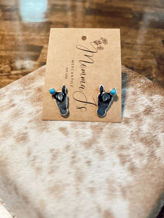 HORSE TURQUOISE STUDS