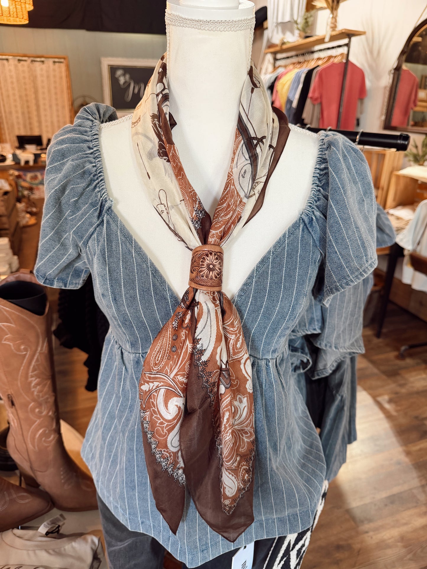LOYAL WEST SCARF: COWGIRL BROWN