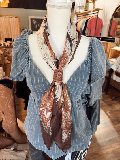 LOYAL WEST SCARF: COWGIRL BROWN