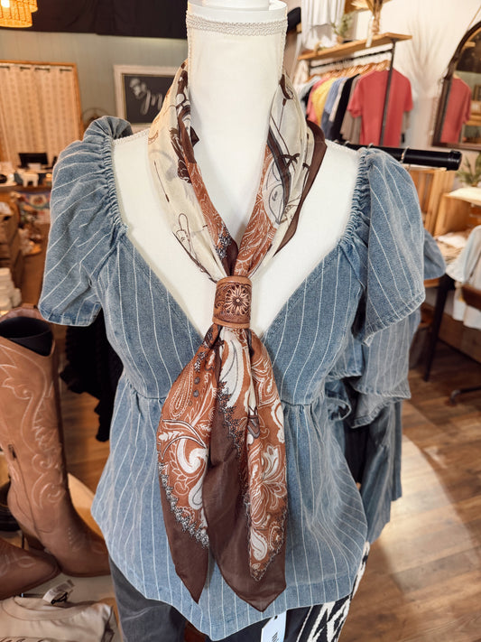 LOYAL WEST SCARF: COWGIRL BROWN