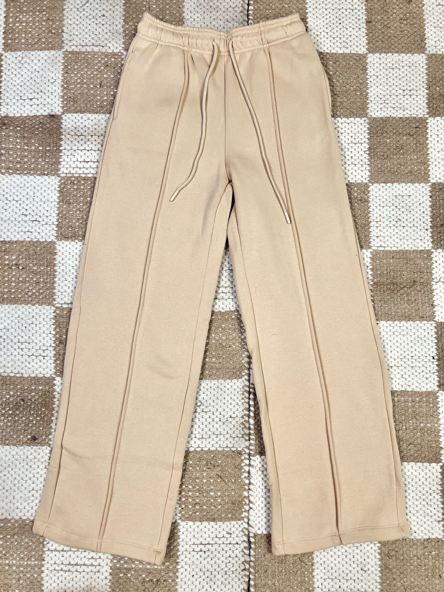 WIDE LEG LOUNGE PANT: CAMEL