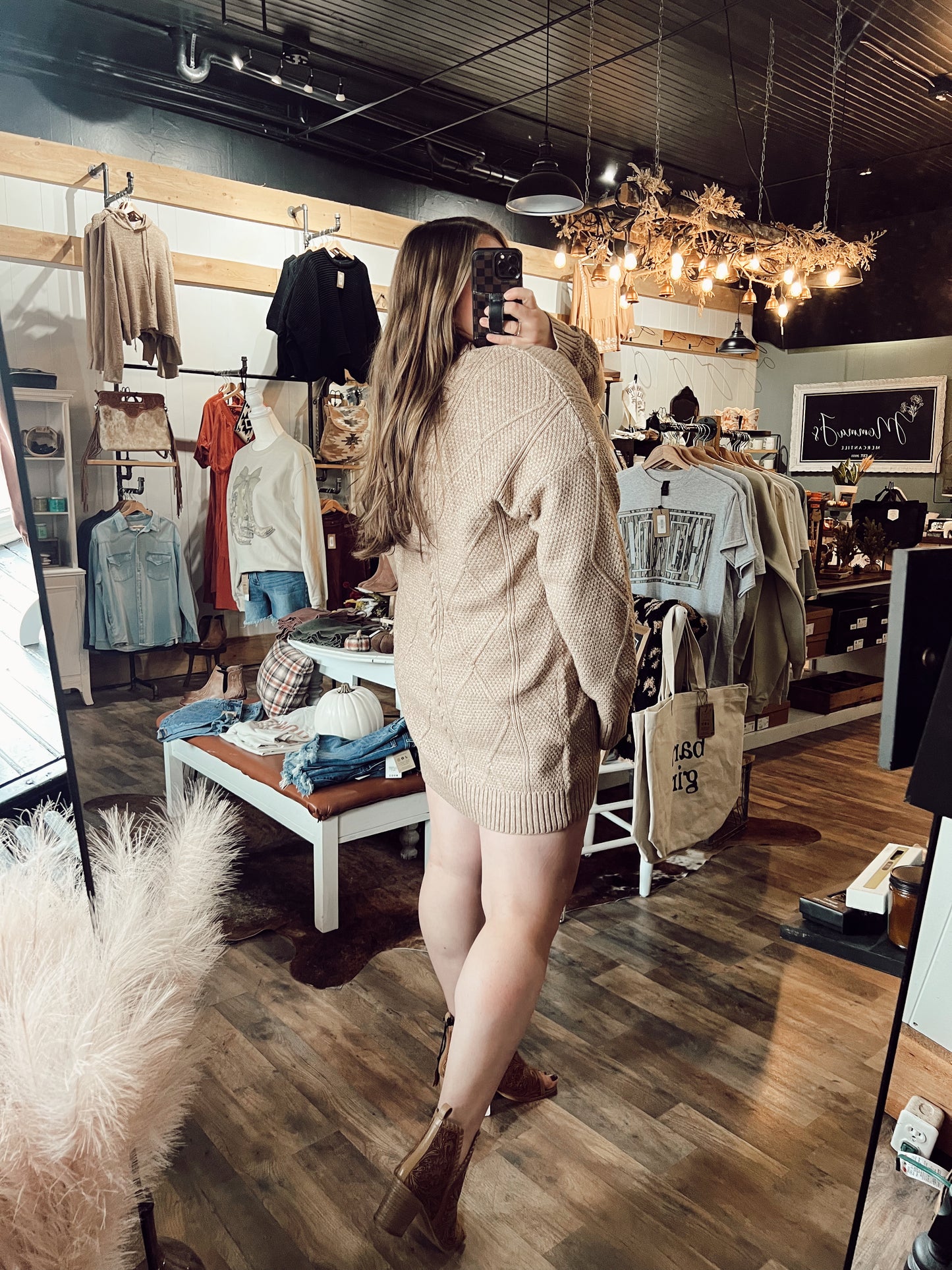 CABLE KNIT SWEATER DRESS