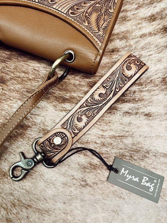 TOOLED LEATHER KEY CHAIN