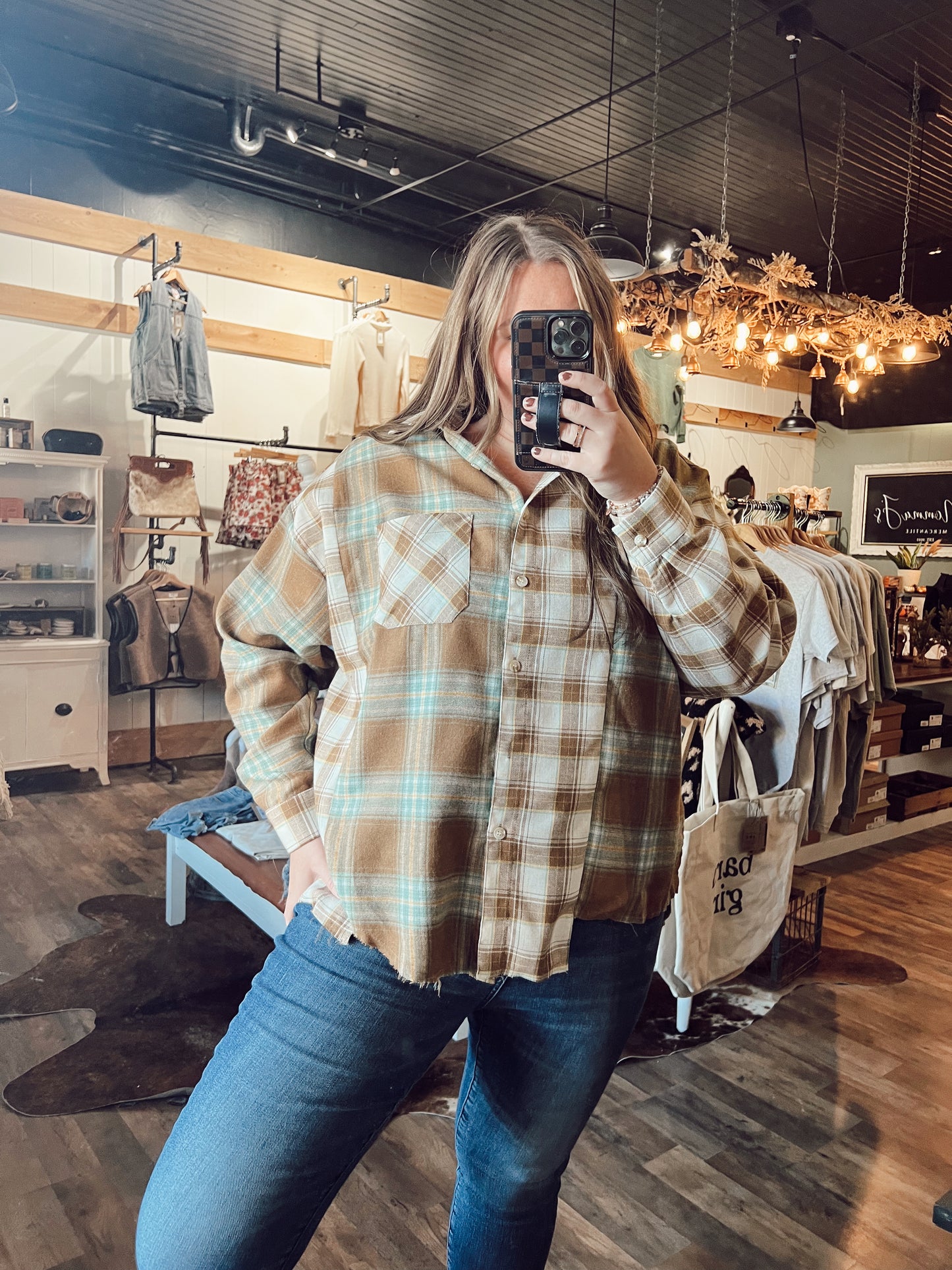 MAMA TRIED FLANNEL: BROWN