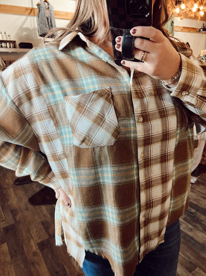 MAMA TRIED FLANNEL: BROWN