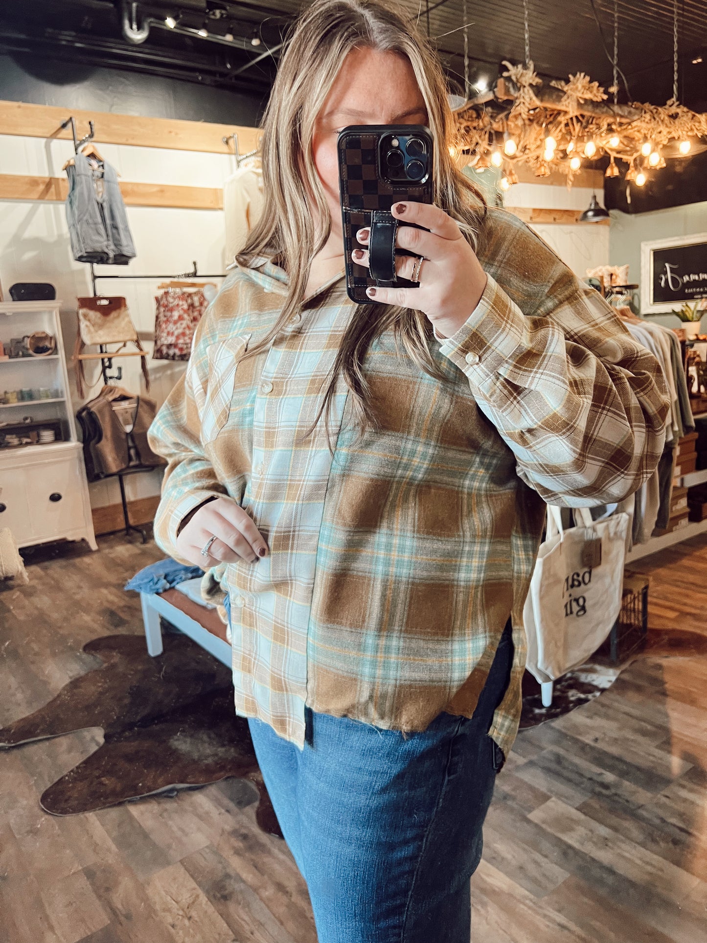 MAMA TRIED FLANNEL: BROWN