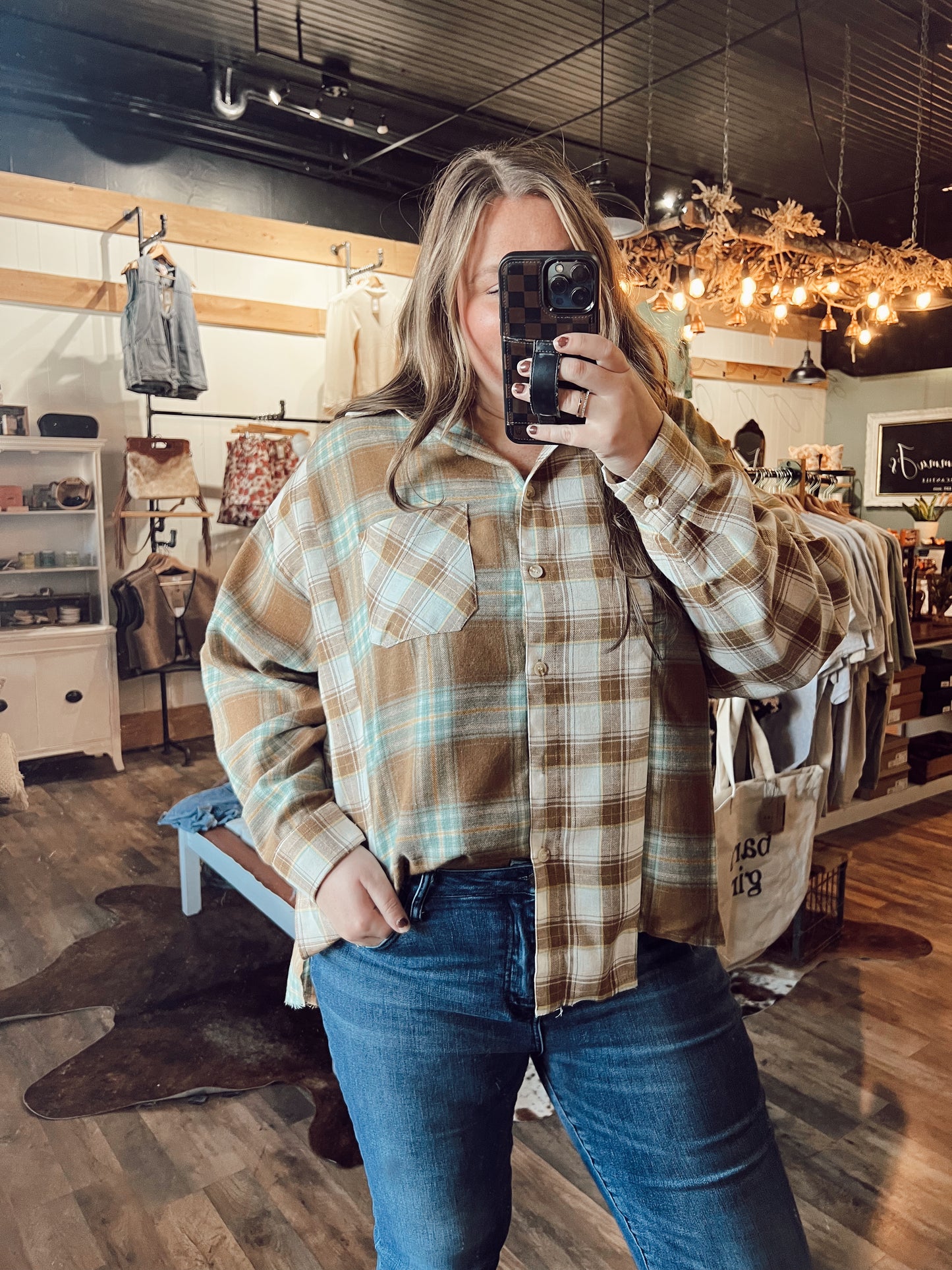 MAMA TRIED FLANNEL: BROWN