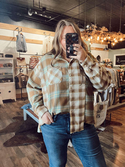 MAMA TRIED FLANNEL: BROWN