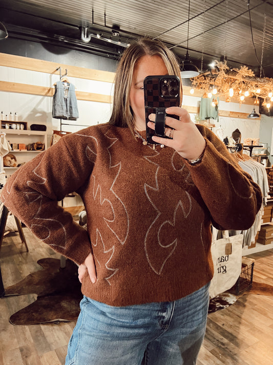 BOOT STITCH CREW SWEATER