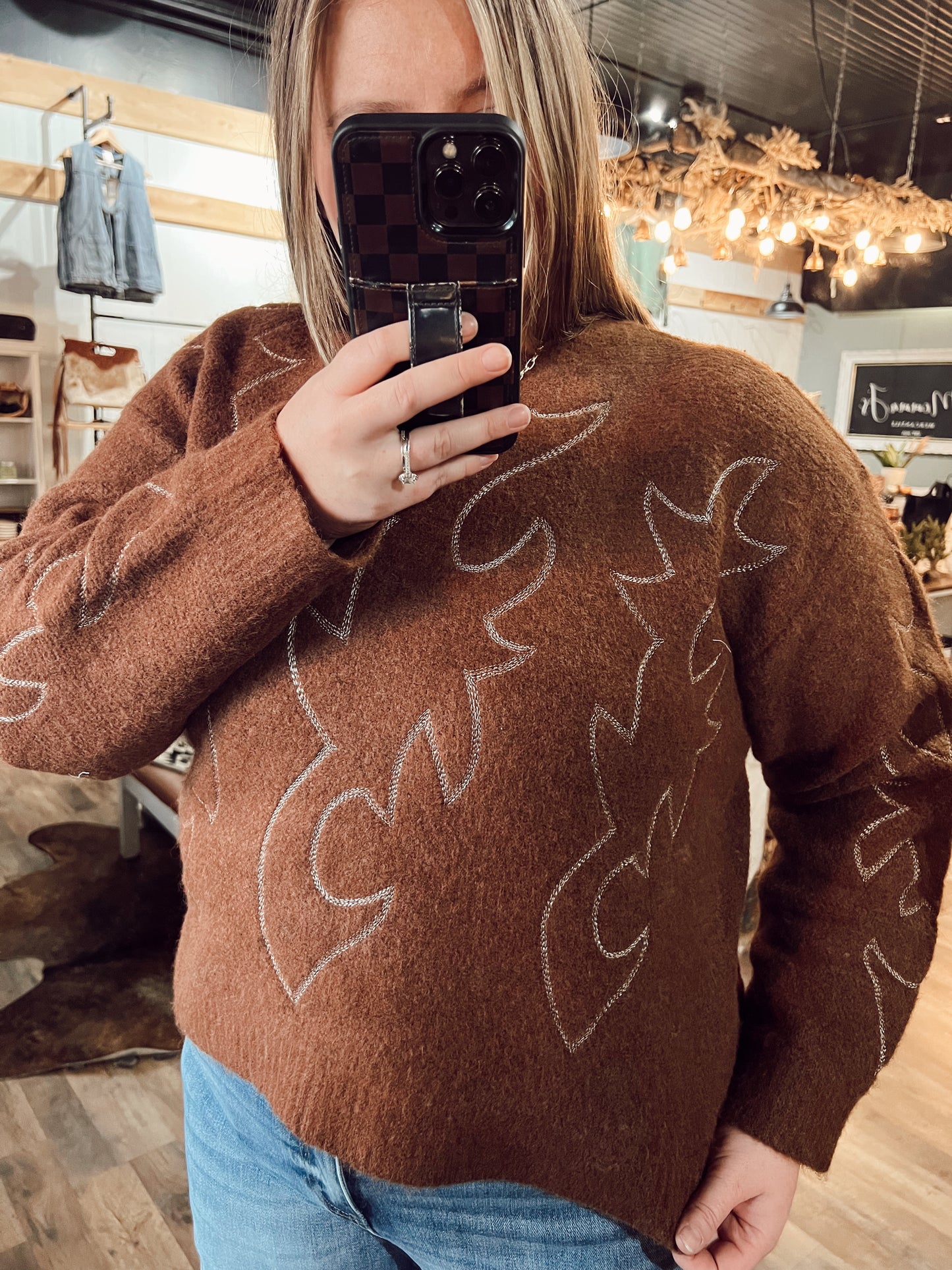 BOOT STITCH CREW SWEATER