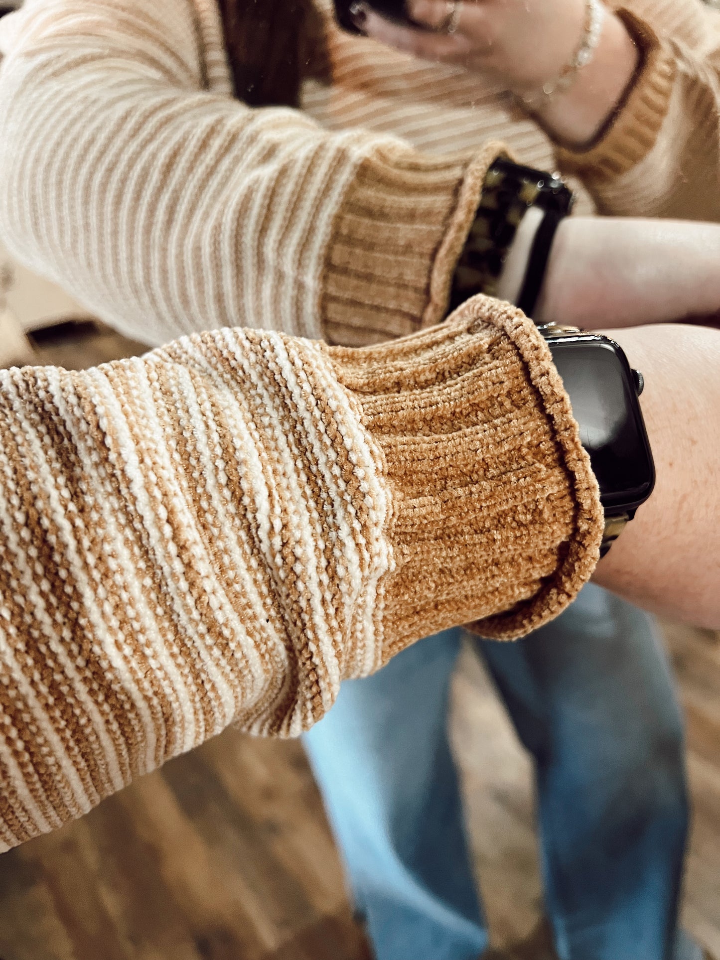 CHENILLE STRIPED SWEATER