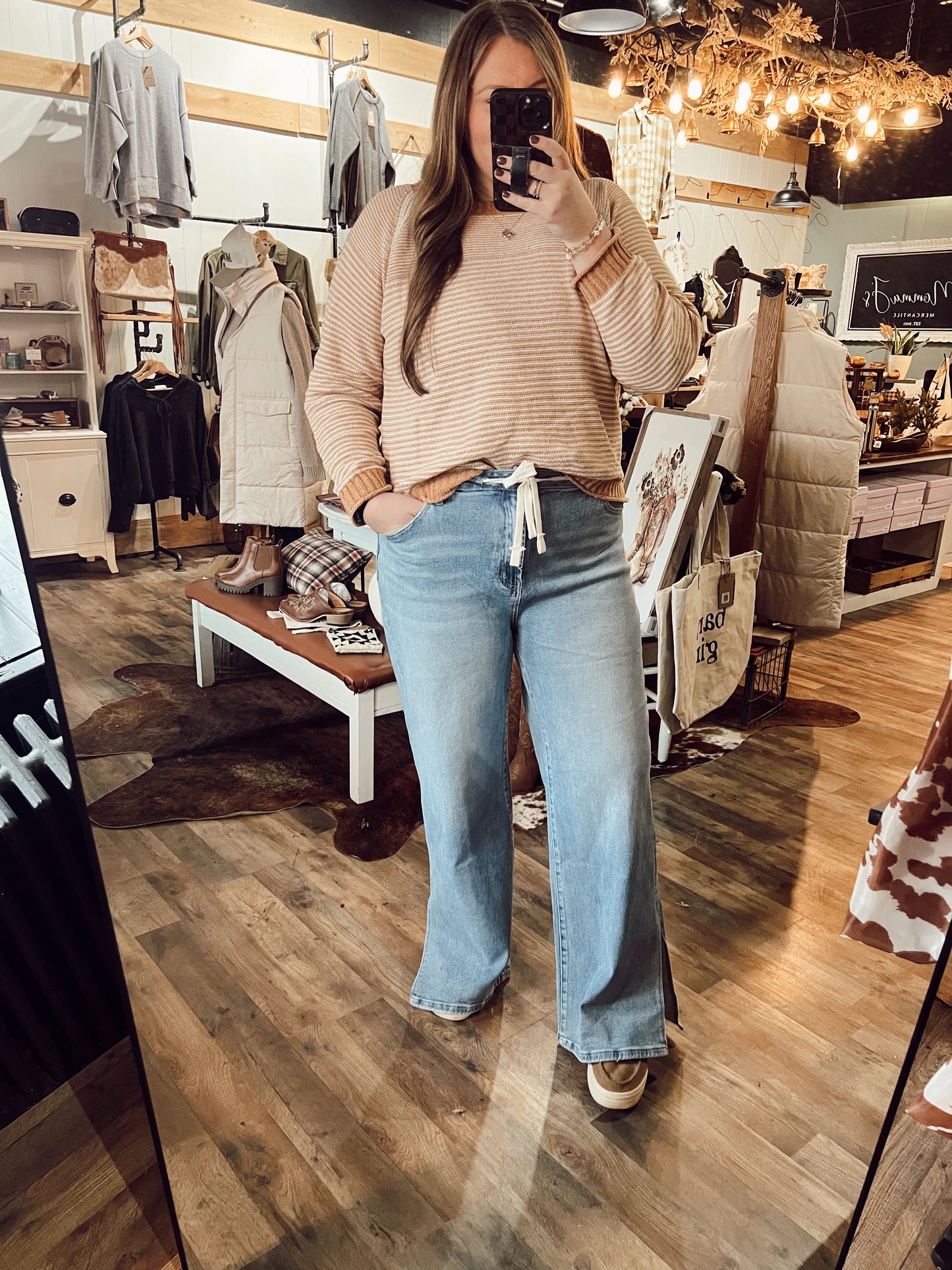 CHENILLE STRIPED SWEATER