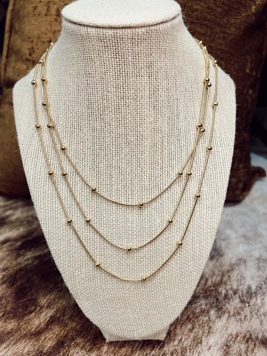 LAYERED BEADED NECKLACE