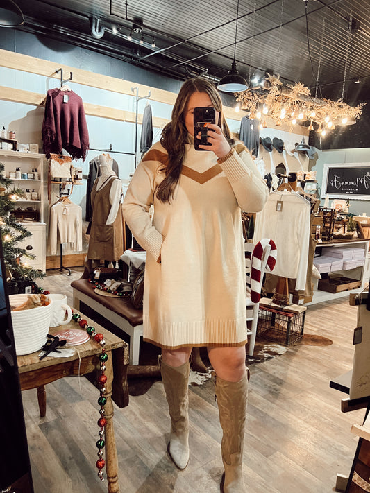 DUTTON HIGH NECK SWEATER DRESS