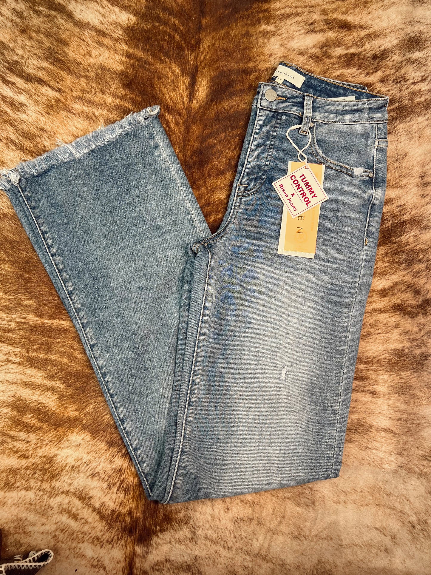 RISEN: TUMMY CONTROL HIGH RISE STRAIGHT JEANS