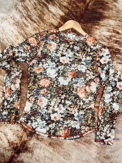 MARIGOLD SEMI-SHEER MESH TOP