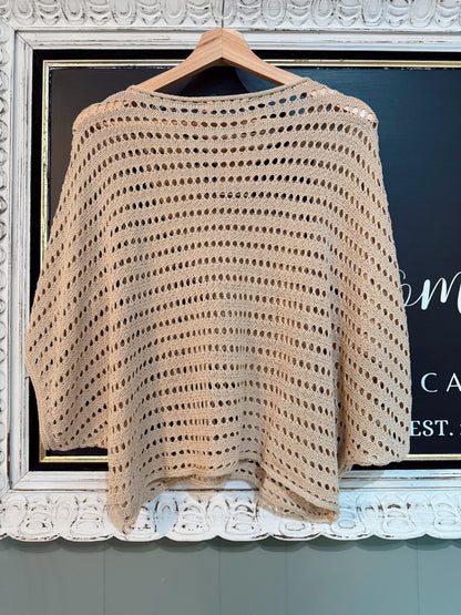 KNIT BATWING HOLLOW TOP
