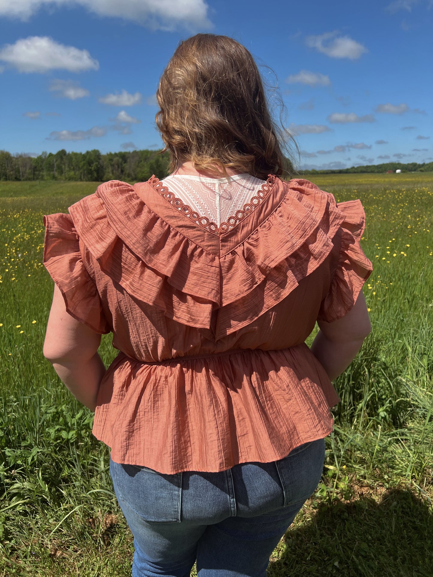 SWEET AS SUGAR RUFFLED BLOUSE