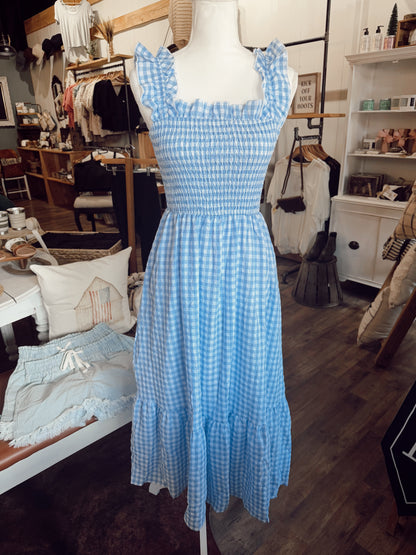 GINGHAM MIDI DRESS