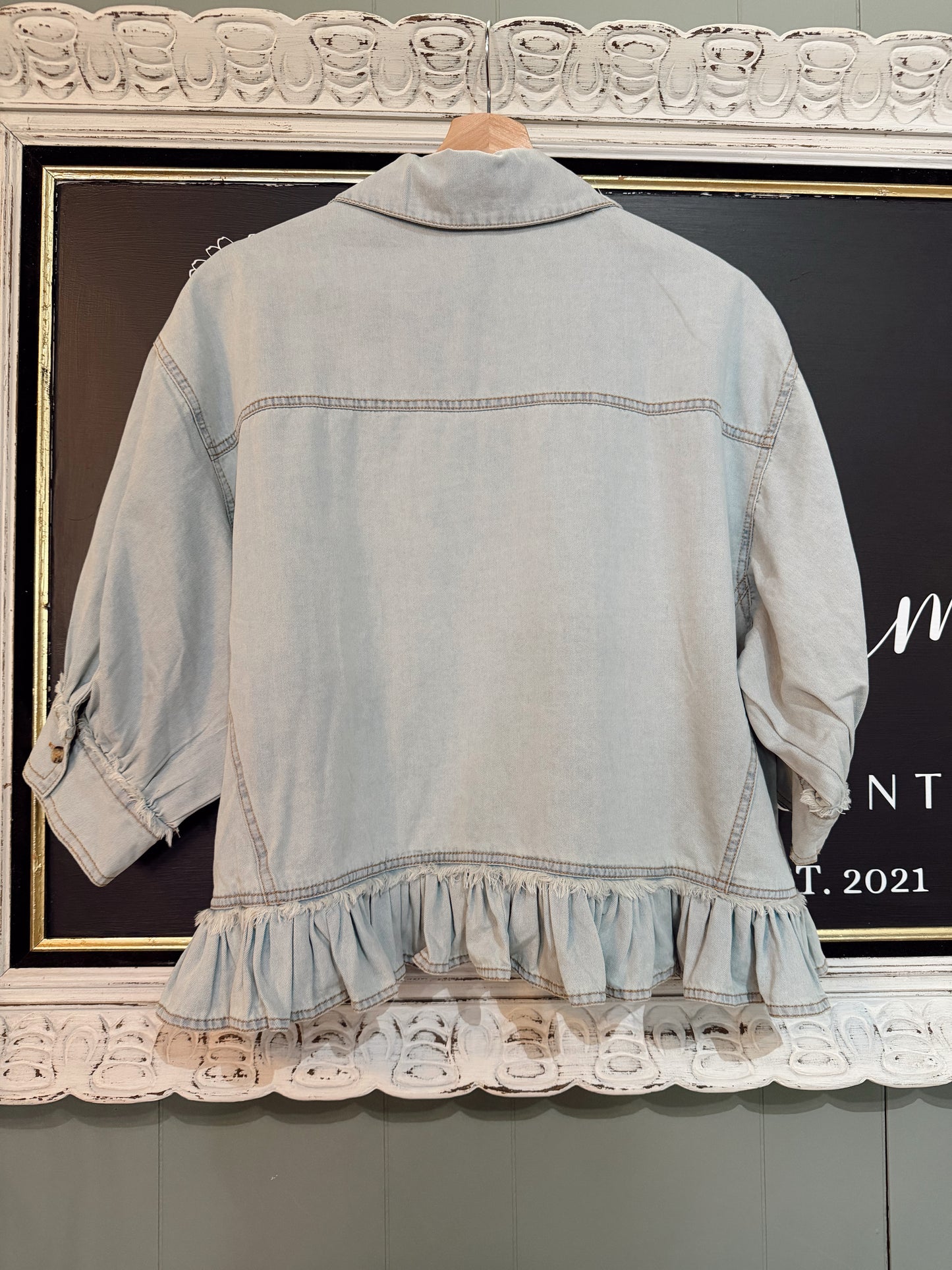 ALAINA BUTTON UP DENIM TOP