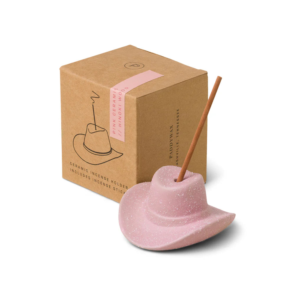 COWBOY HAT INCENSE HOLDER: PINK