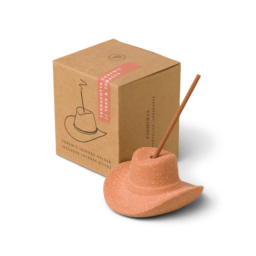 COWBOY HAT INCENSE HOLDER: TERRACOTTA