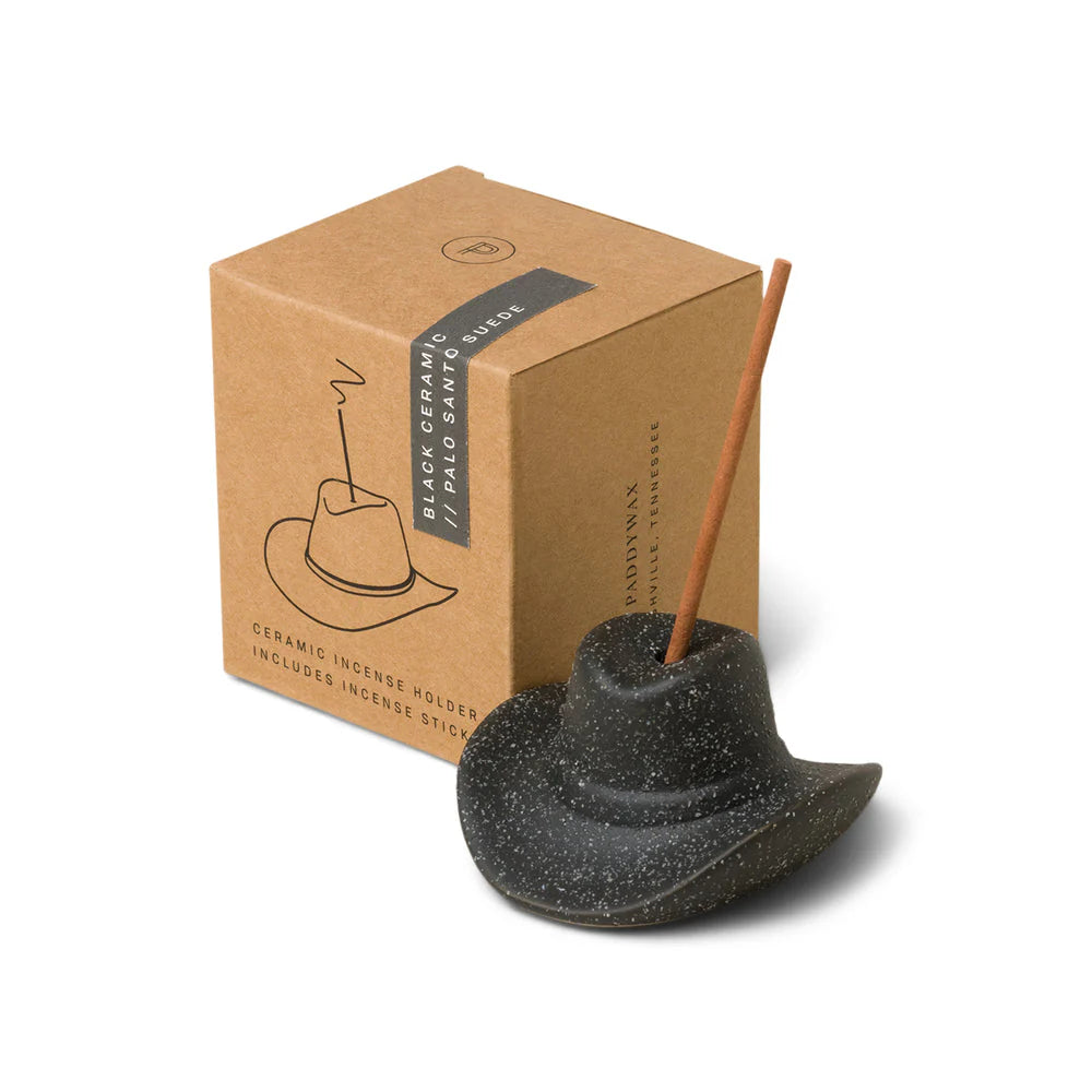 COWBOY HAT INCENSE HOLDER: BLACK