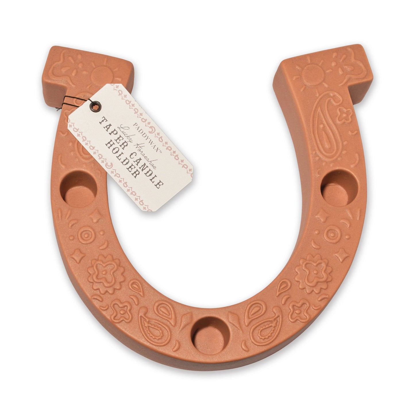 HORSESHOE TAPER HOLDER: TERRACOTTA