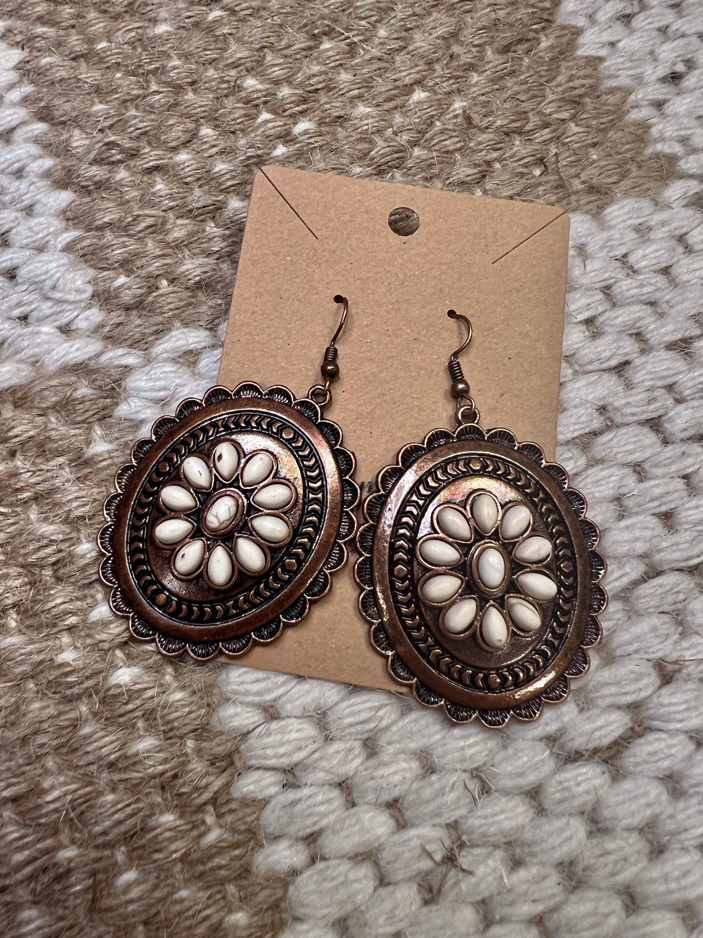 COPPER FLORAL CONCHO DANGLES