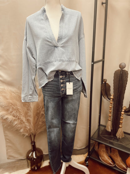 JUDY BLUE HR SKINNY BUTTON FLY JEANS