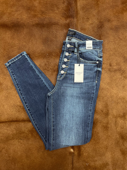 JUDY BLUE HR SKINNY BUTTON FLY JEANS