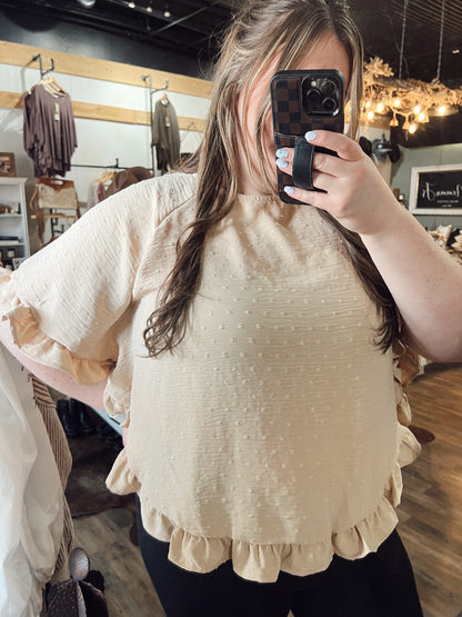 DOTTIE RUFFLE HEM TOP