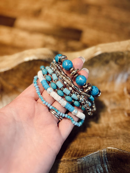TURQUOISE ASSORTED BEAD STACK