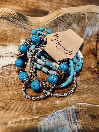 TURQUOISE ASSORTED BEAD STACK