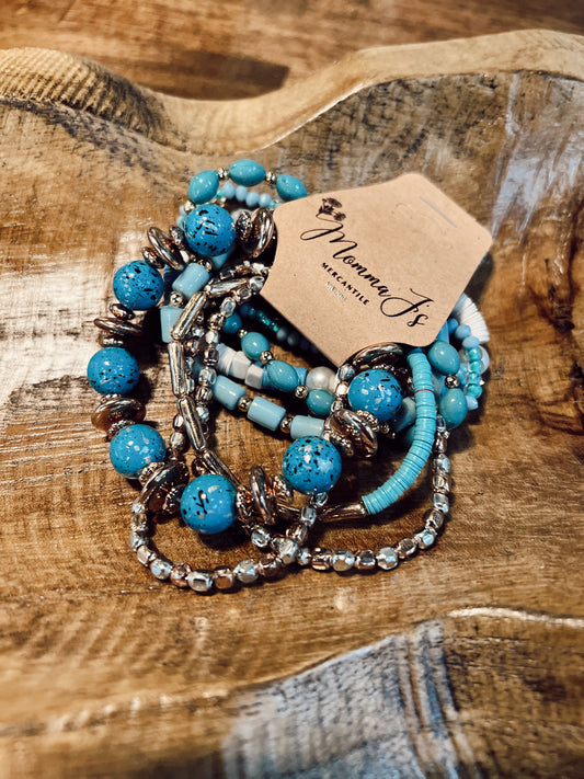 TURQUOISE ASSORTED BEAD STACK