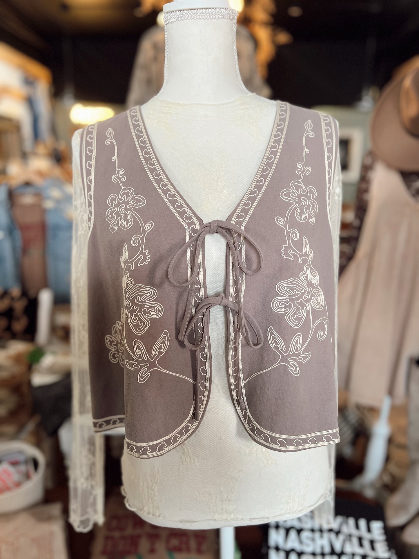 CORA EMBROIDERED VEST