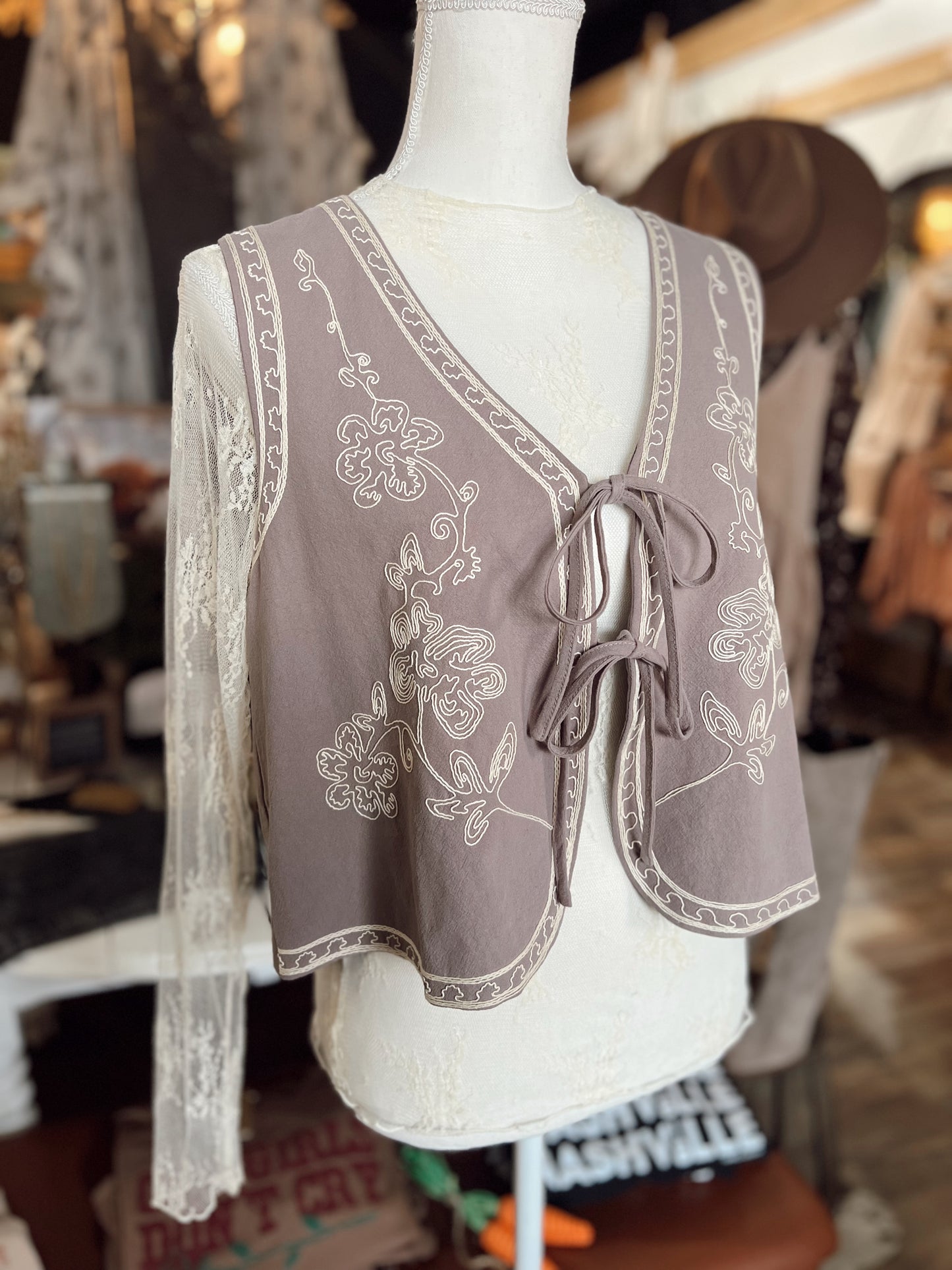 CORA EMBROIDERED VEST