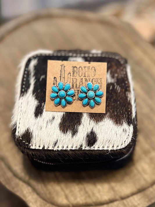 DAISY TURQUOISE STONE STUDS