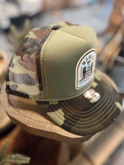 MAMAS DON’T LET YOUR BABIES TRUCKER HAT: CAMO